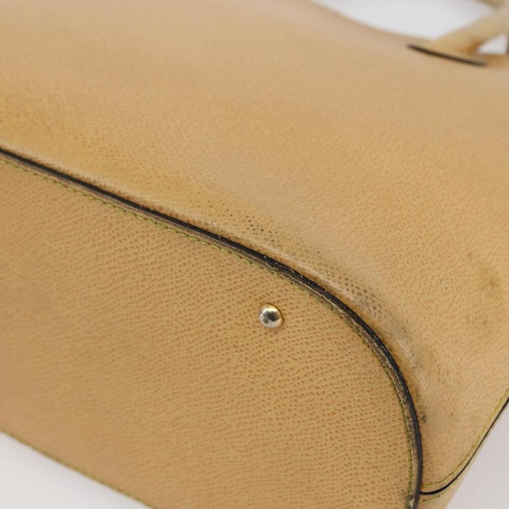 CELINE Hand Bag Leather 2way Yellow Gold Auth bs29816 - Picture 15 of 16